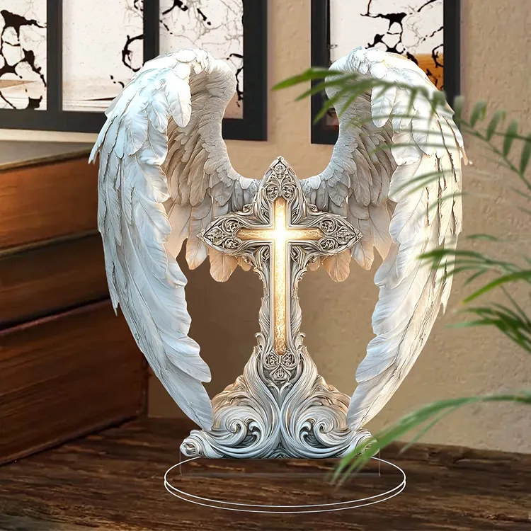 💥Hot Sale💥-🪽Gorgeous Angel Wings Cross Decoration✝️ 