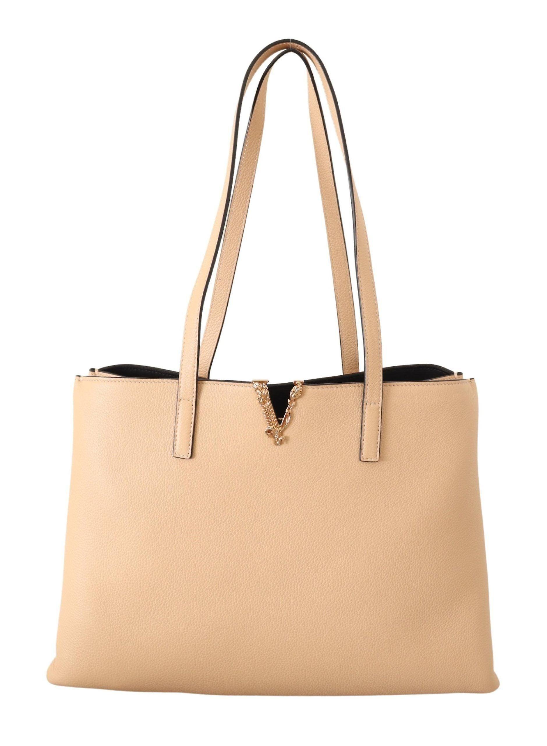 Nude calf leather tote shoulder & handbag
