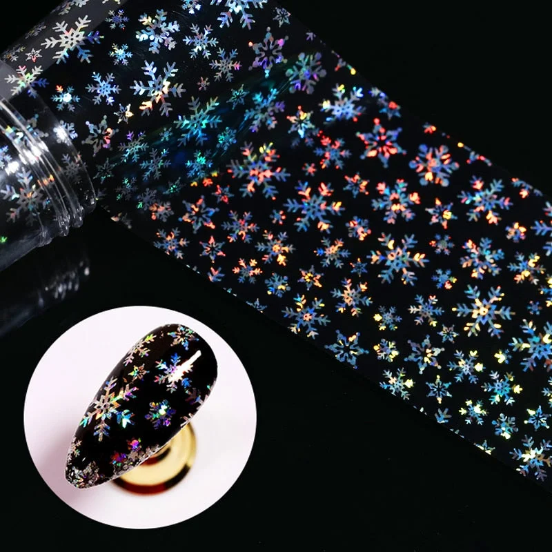 1 Roll Snowflake Christmas Sparkly Nail Foils Marble Series Nail Art Transfer Sticker Nail Decorations DIY Nail Accessories