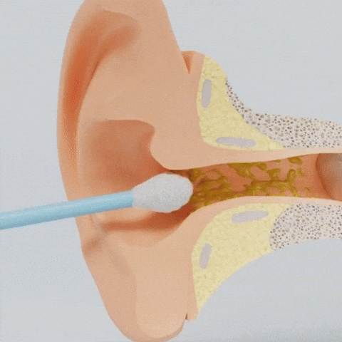 WUSH PRO™ product demonstration gif showing earwax removal