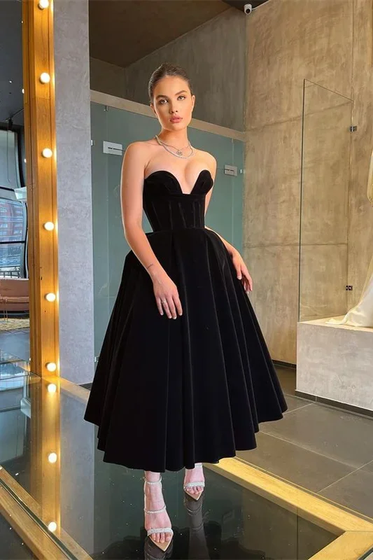 open lace back dress Short Black Prom Dresses, Black Short Formal Homecoming Dresses, US 4 / Custom Color / No Rush main image 1