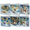 6Pcs Diamond Painting Deer Greeting Cards Christmas Cards