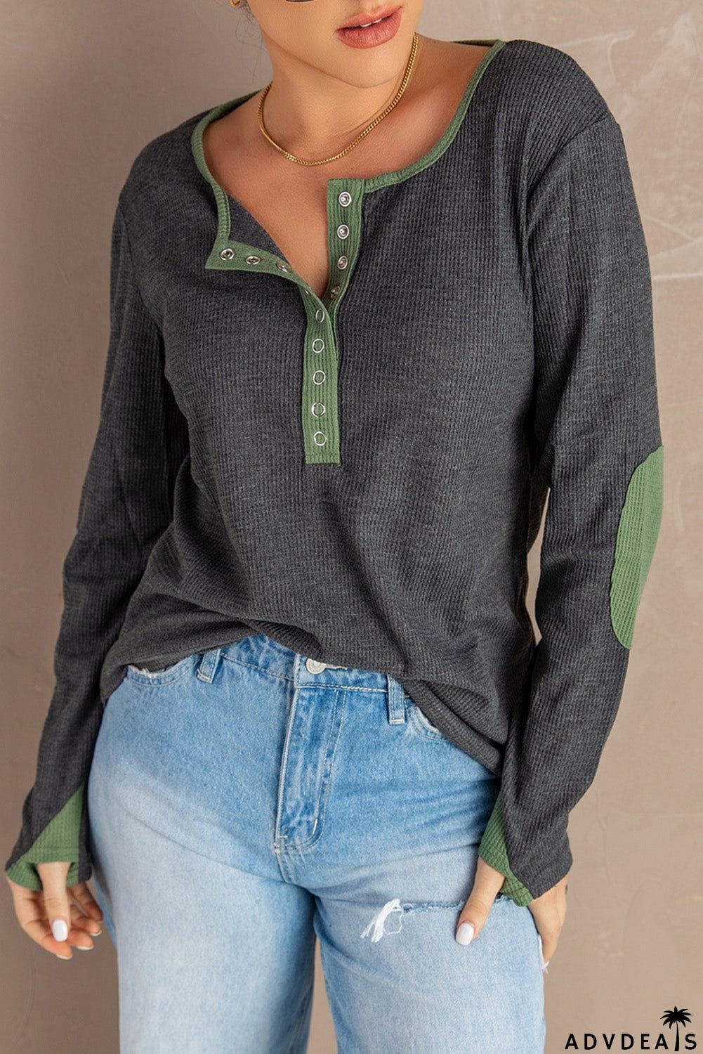 Gray Long Sleeve Top