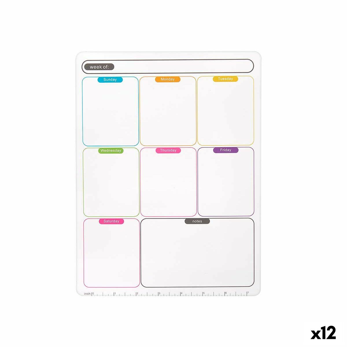 Weekly Planner Pincello White A4 22 x 33 x 0,5 cm Magnet (12 Units)