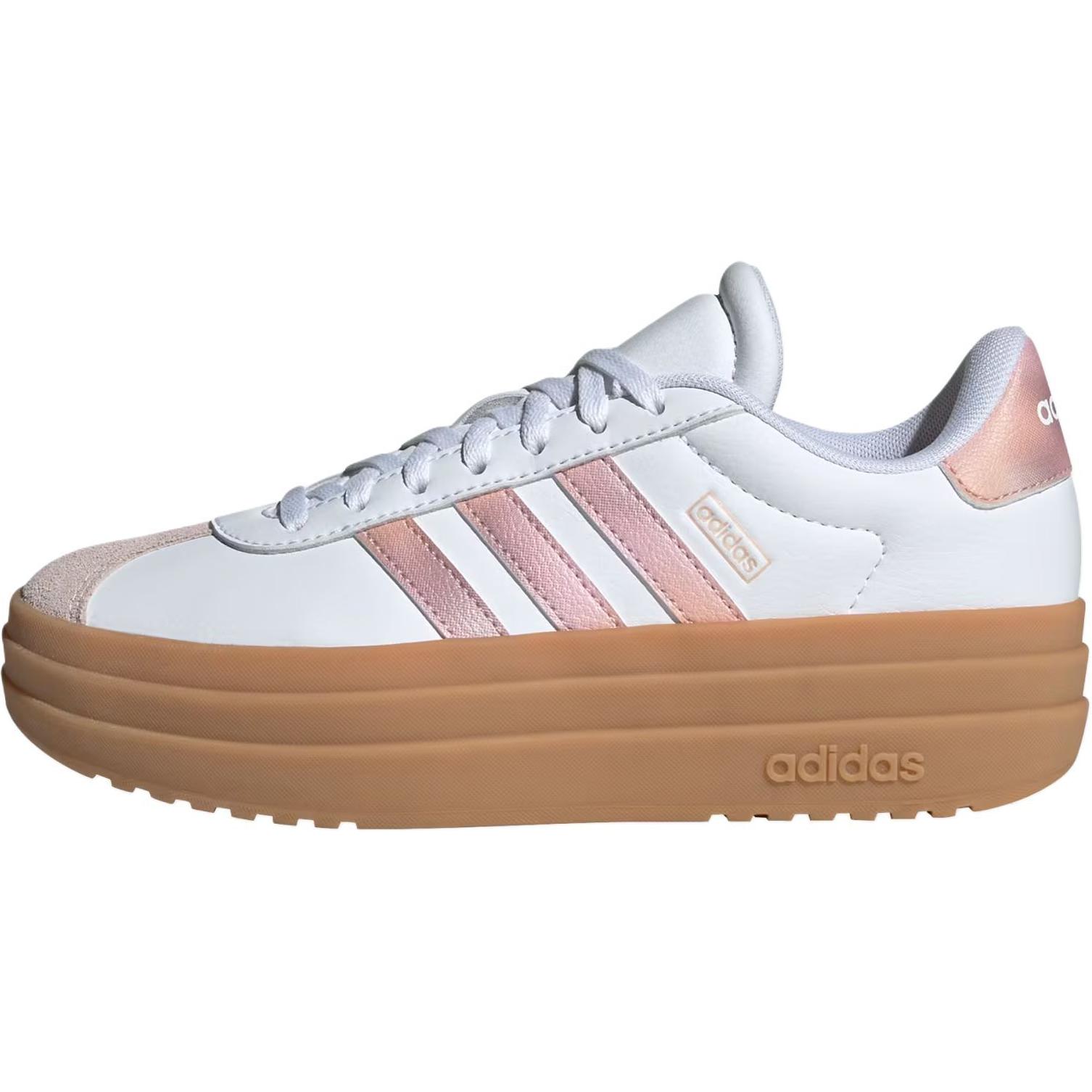 Adidas Anti Slip Wear Resistant Low Top Kids' Skateboarding Shoes Cloud White/Pink Coral/Rubber White Teenagers