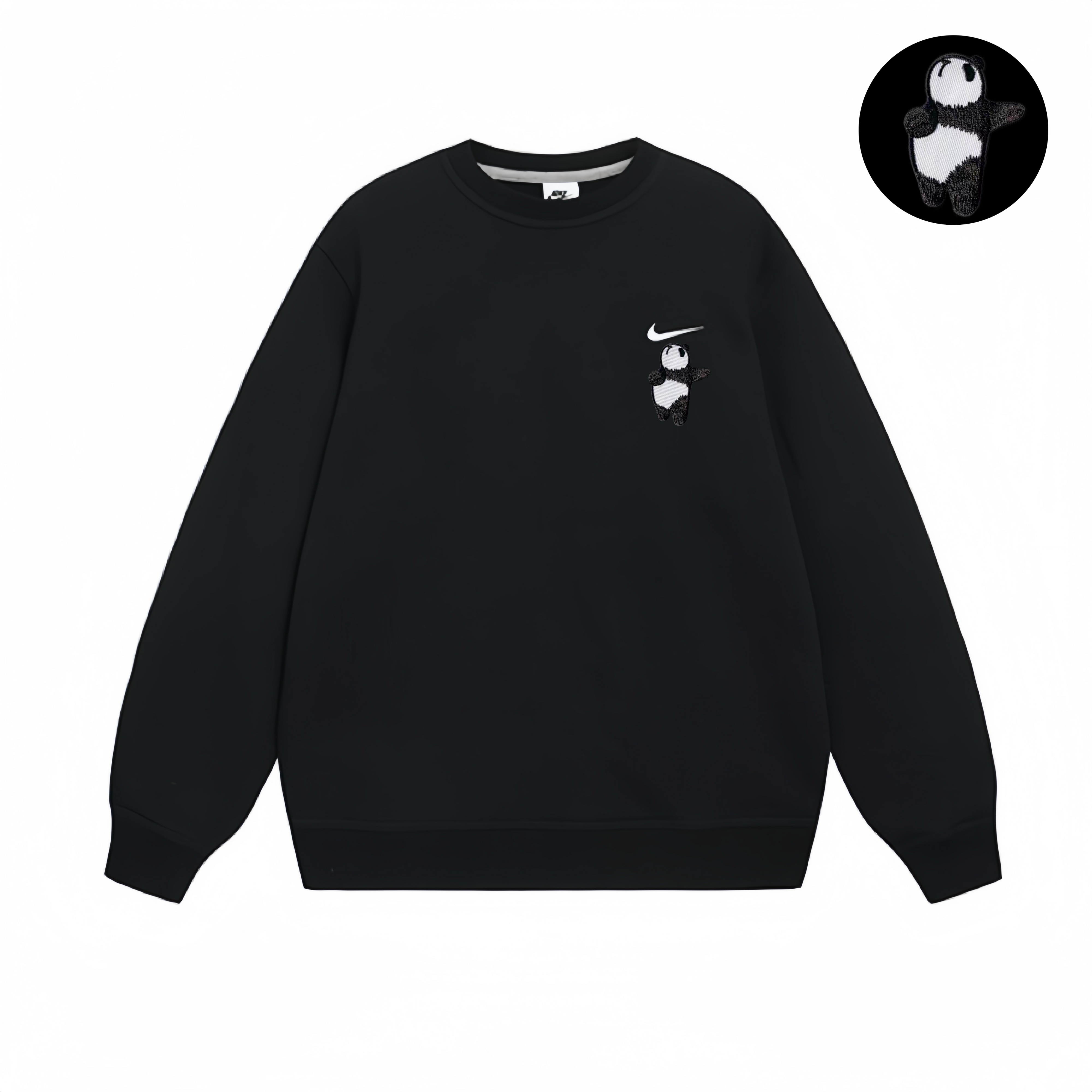 Nike Fleece Lined Thermal Pullover Long Sleeved Sweatshirt Unisex Black