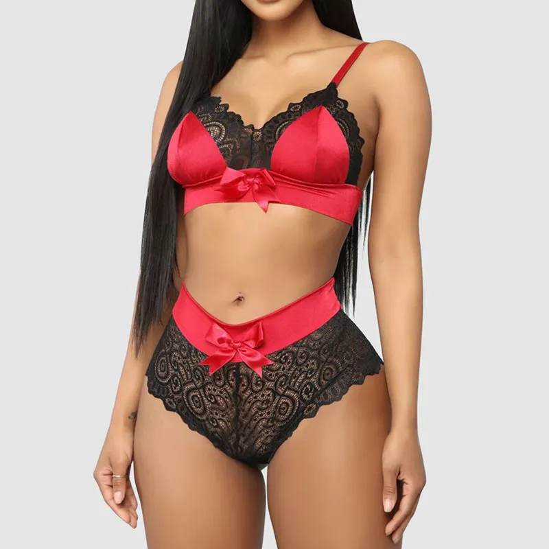 Churchf Sex Lingerie New Lace Three-Point Sling Tape Bra Two Sets