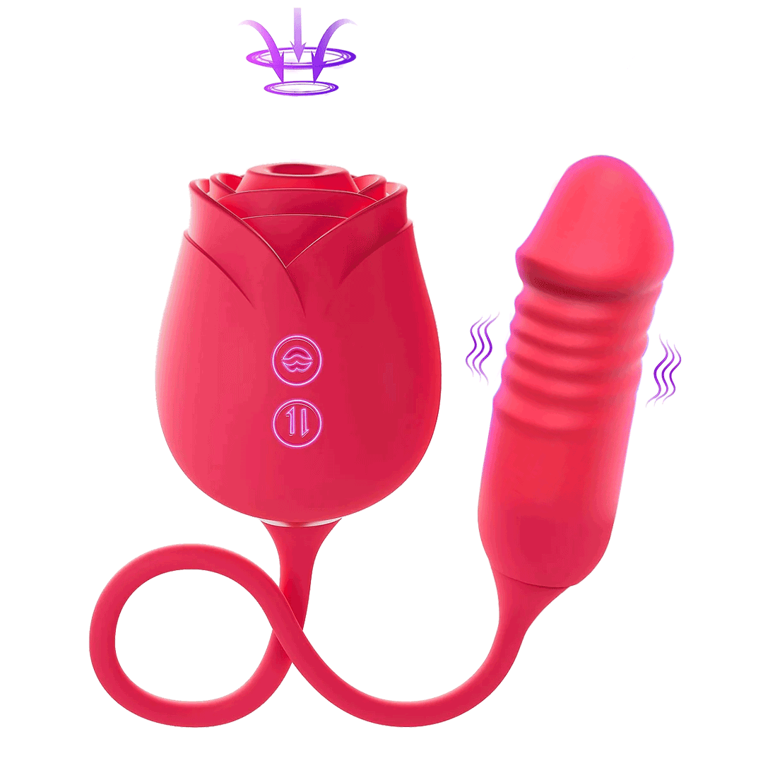 10 Speeds Rose Vibrator With Tongue