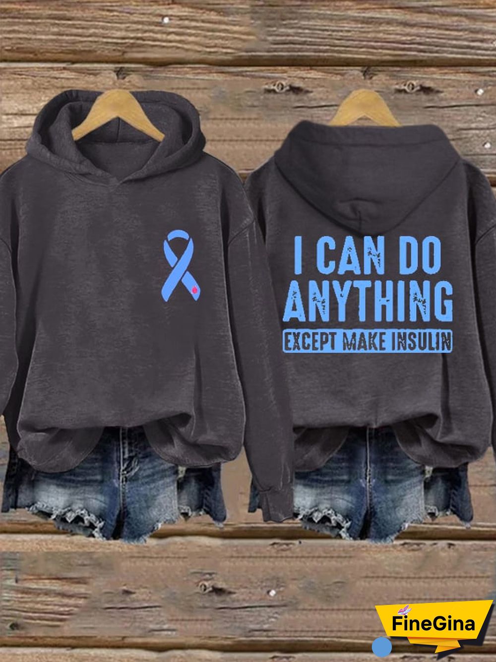 Women's I Can Do Anything Except Make Insulin Print Hoodie Long Sleeve Sweatshirt