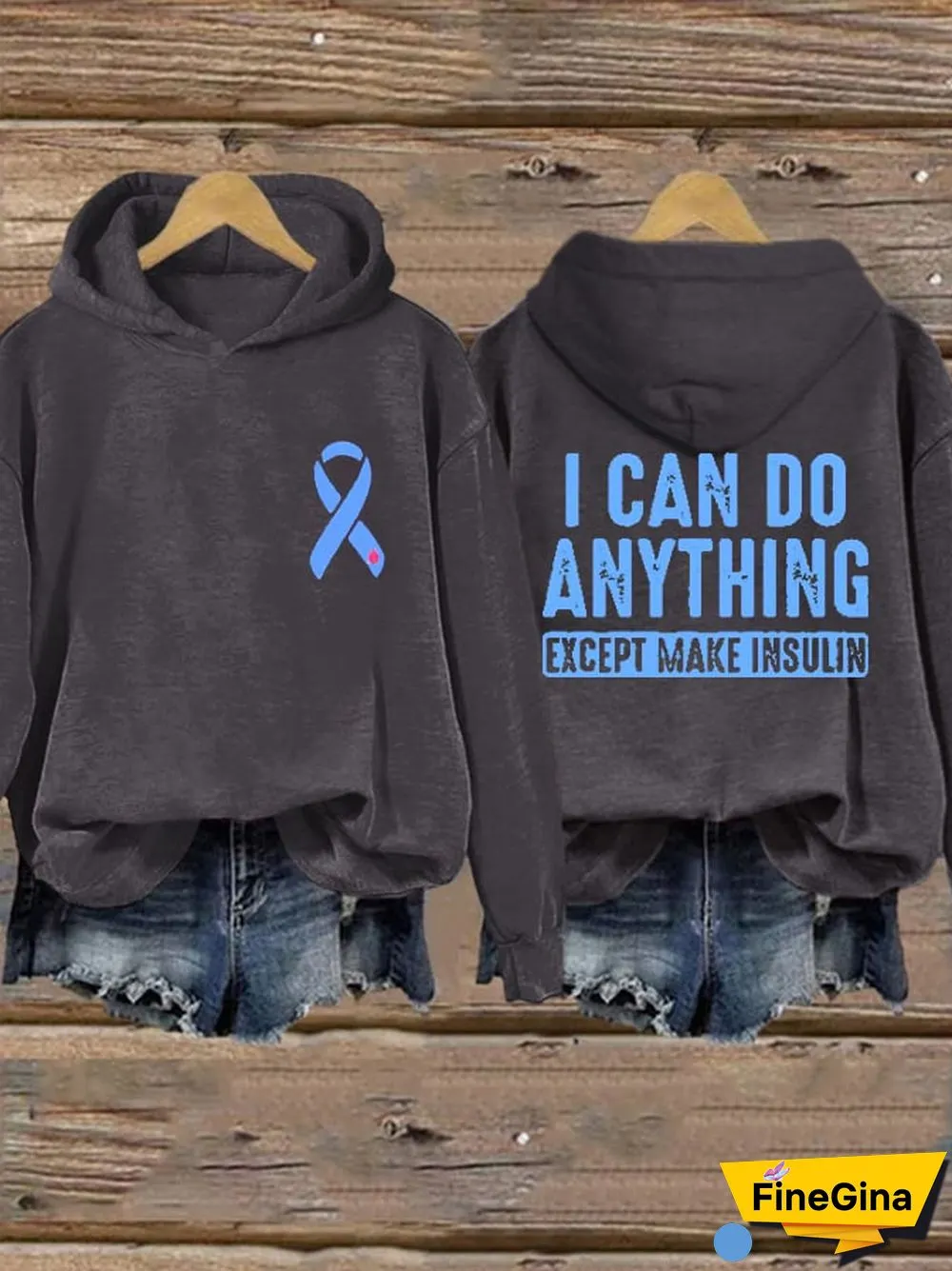 Women's I Can Do Anything Except Make Insulin Print Hoodie Long Sleeve Sweatshirt
