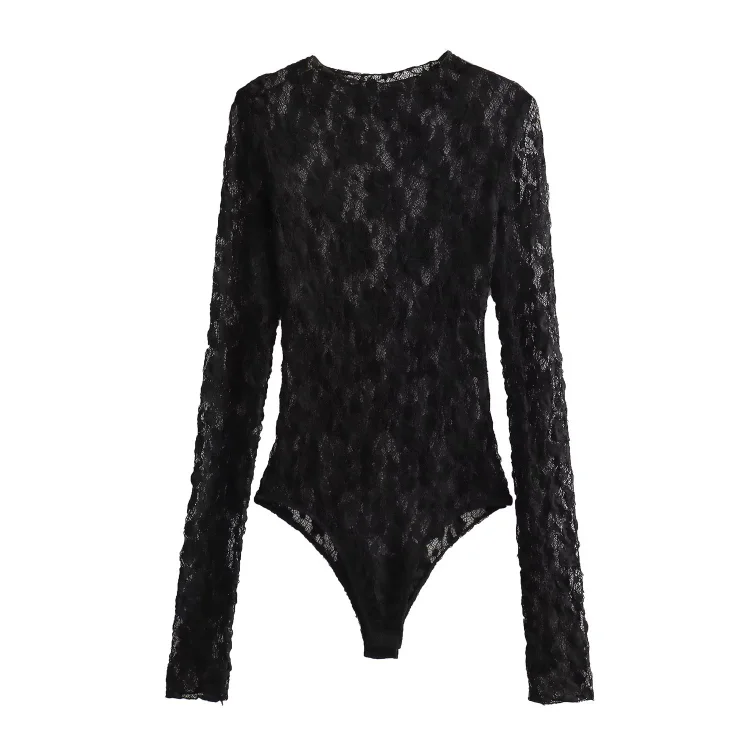 Sexy Lace Slit Bodysuit and Pants