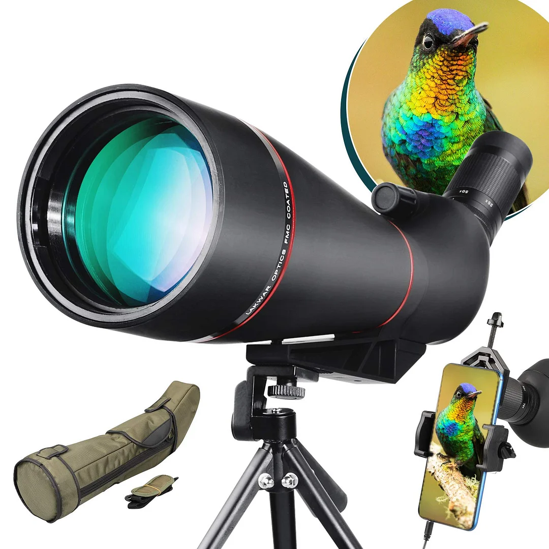BEBANG Spotting Scope, 25-75x100 Spotting Scope with Tripod and Phone Adapter, Waterproof Spotting Scope for Bird Watching, Target Shooting, Hunting