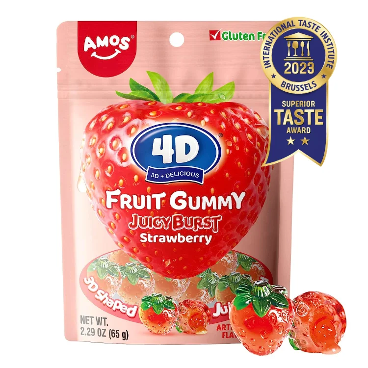 4D Fruit Gummy Juicy Burst-Strawberry (Pack of 12)