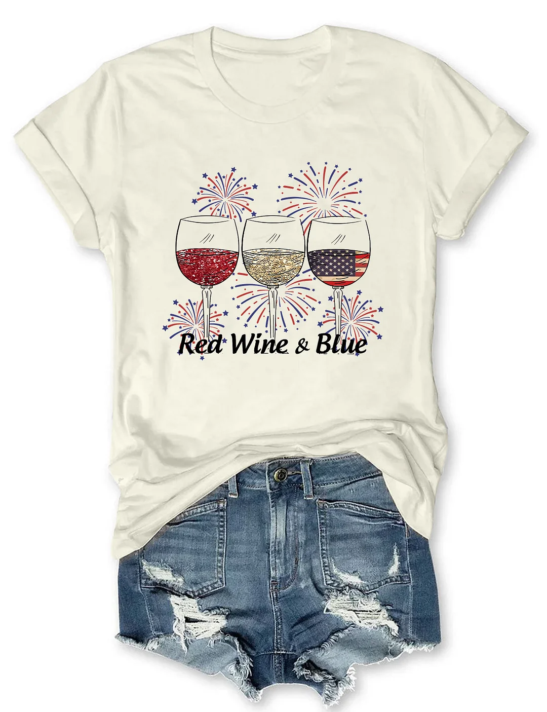 Red Wine And Blue T-shirt