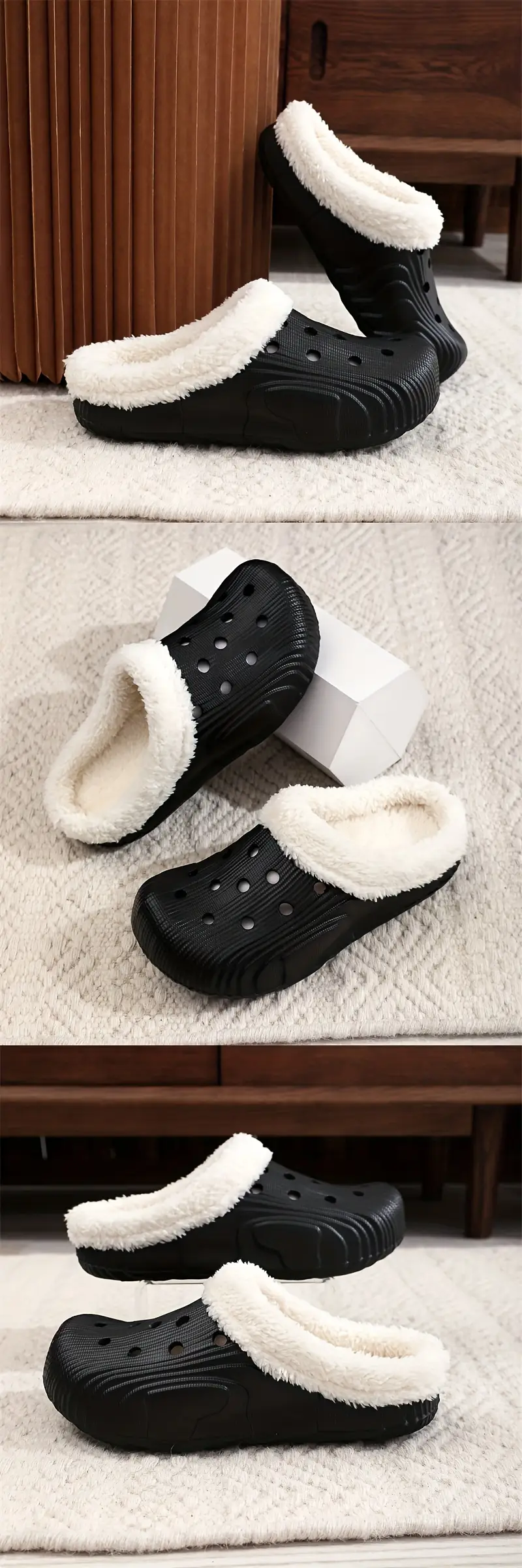 new winter couple casual   warm thick soled indoor outdoor womens slippers details 3