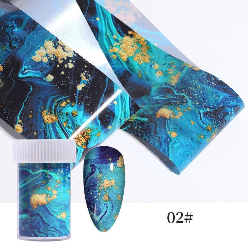 1 Roll Snowflake Christmas Sparkly Nail Foils Marble Series Nail Art Transfer Sticker Nail Decorations DIY Nail Accessories