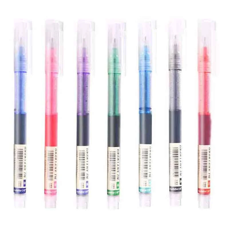 6/7 Pcs Large Capacity Gel Pen Set Rollerball Pens 0.5mm Quick-Drying Straight Liquid Pen for School Office Writing Stationery