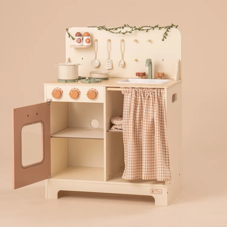 Robud Wooden Kitchen Pretend Play Set with Accessories for kids & toddler  WCF14