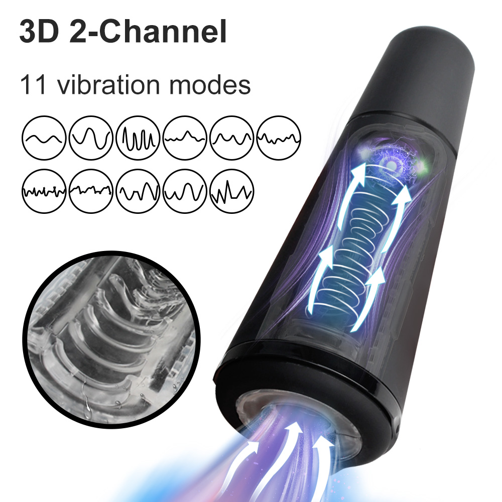 Advanced Telescopic Male Masturbator Cup with Dual Motor Vibration