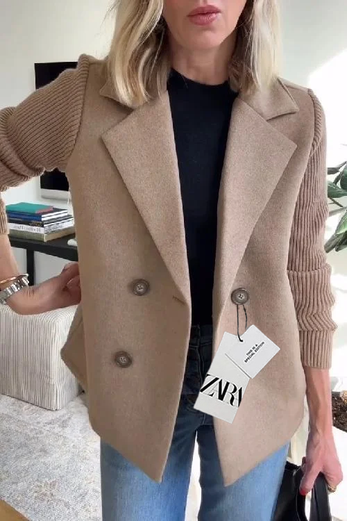 2025 Płaszcz z długimi rękawami i klapami