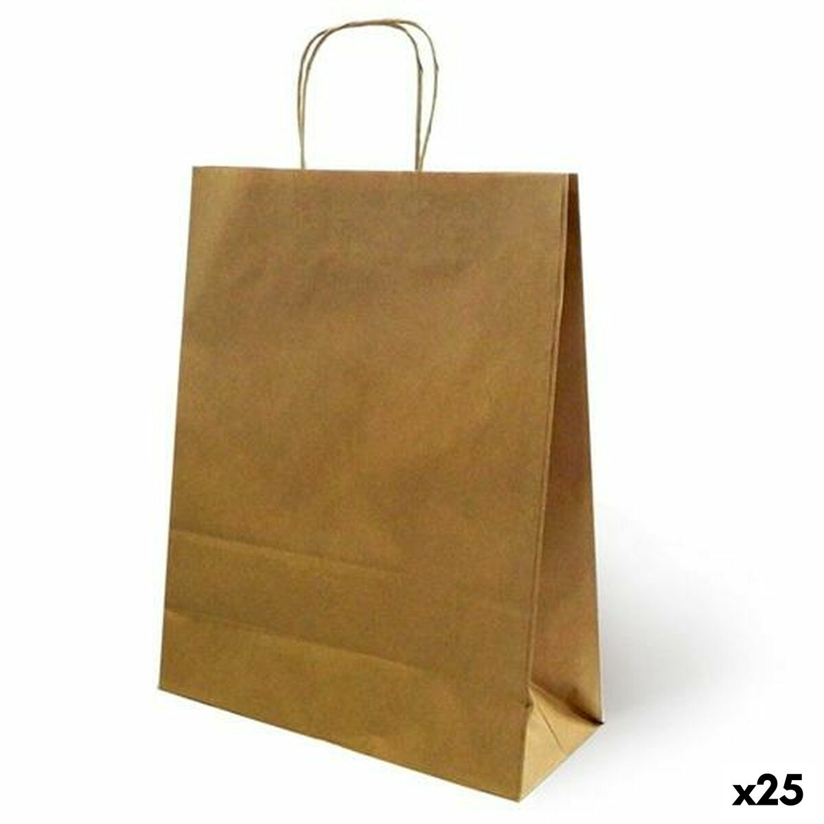 Paper Bag Fama Brown With handles 125 g/m&sup2; 26 x 10 x 35 cm (25 Units)