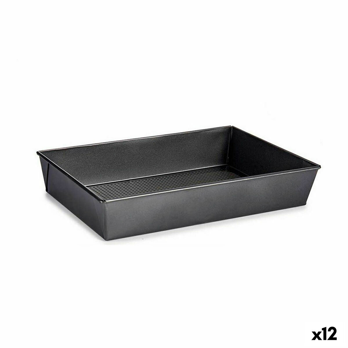 Rectangular Mould Kinvara Dark grey Metal Carbon steel 24 x 6,5 x 36,5 cm 36,5 x 6 x 24 cm (12 Units)