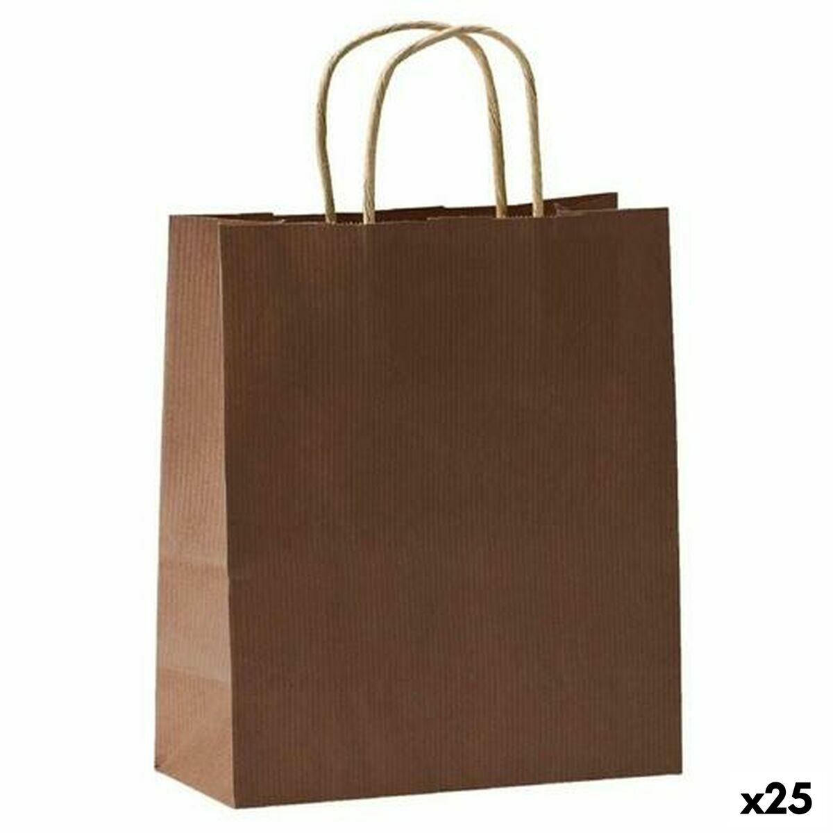 Bags Fama Dark brown With handles 125 g/m&sup2; 31 x 11 x 42 cm Rectangular (25 Units)