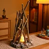 Woodland Campfire LED Night Lamp: Handmade Nature Decor