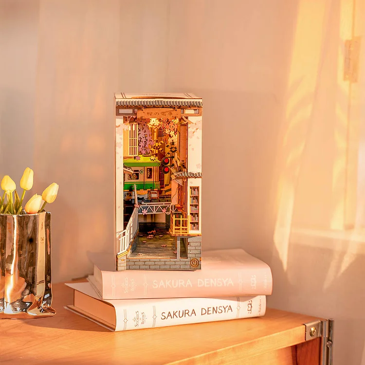 Rolife Sakura Densya DIY Book Nook Shelf Insert Kit TGB01 | Robotime Online