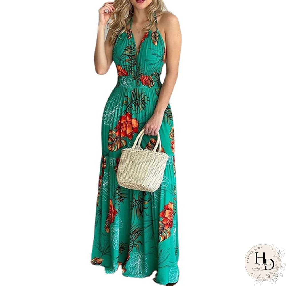 Printed Backless Dress