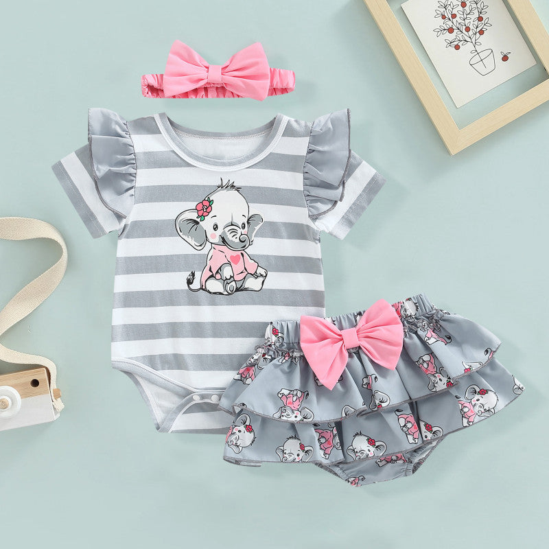 Little Elephant In The Red Baby Romper