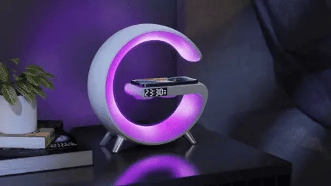 Multifunctional Bluetooth Speaker-colorful Atmosphere Light Wireless Charging And Clock All-in-one Machine