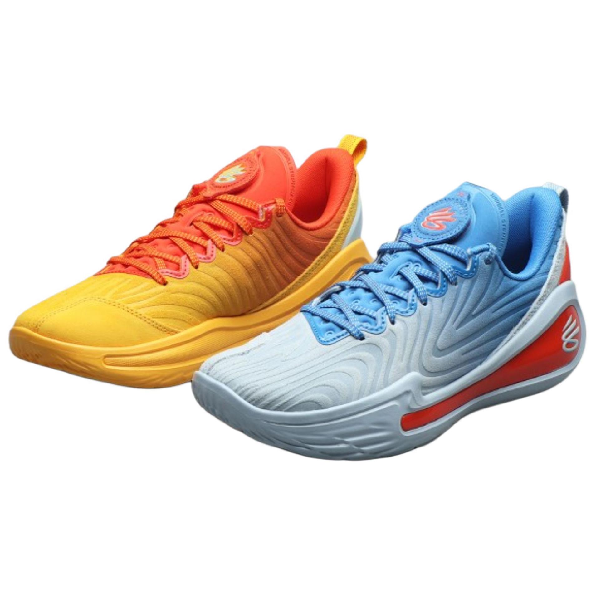 Under Armour Curry 12 Anti-Slip Wear-Resistant Low-Top Basketball Shoes Men's Blue Yellow