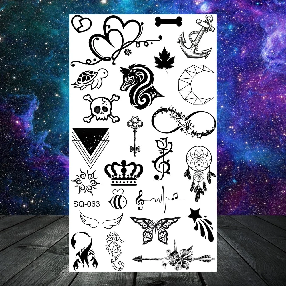 3D Constellation Rose Mountains Tatoos Temporary Tattoos For Women Men Star Moon Sun Realistic Fake Tattoo Small Washable Tatoos