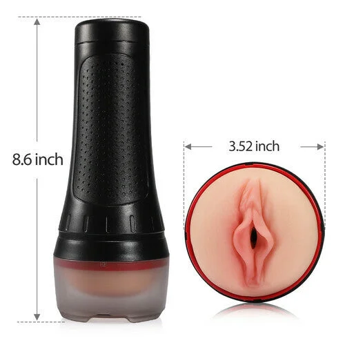 amouron 2 IN1 Vibrating & Realistic Vagina Fleshlight Masturbator