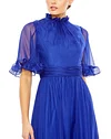 Ruffled Flutter Sleeve Hi-Lo Gown