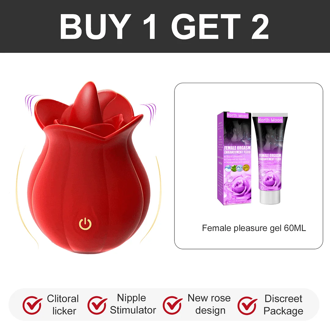 10 Speeds Rose Vibrator With Tongue