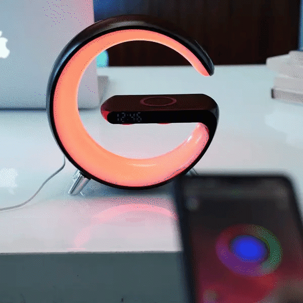 Multifunctional Bluetooth Speaker-colorful Atmosphere Light Wireless Charging And Clock All-in-one Machine