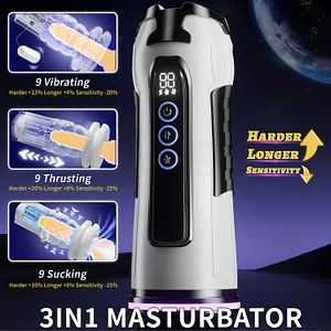 Male Masterbator Penis Stroker With 9 Sucking & Vibrating & Thrusting Modes