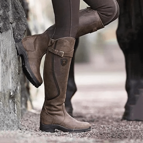 Women's Waterproof High Heel Leather Boots – ARCOFY Shop