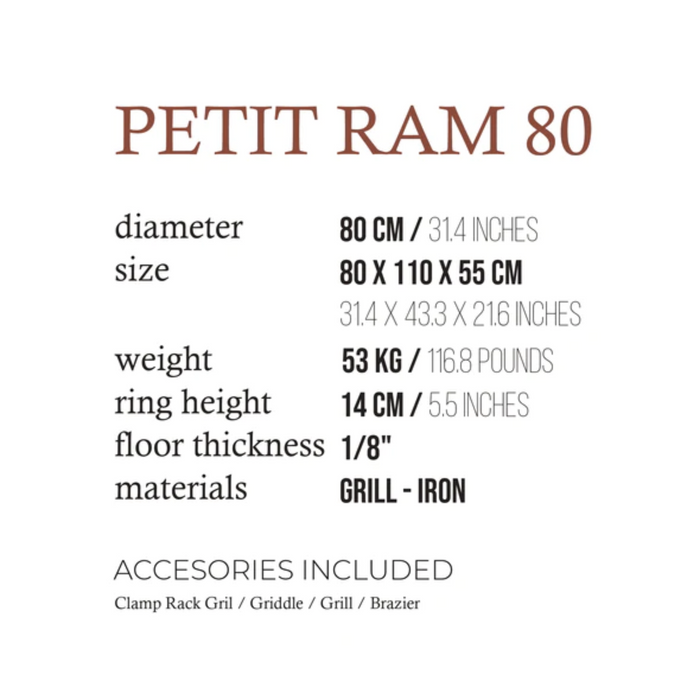 Fogues TX Petit Ram 80 开放式阿根廷木炭烧烤炉 | GW STORE