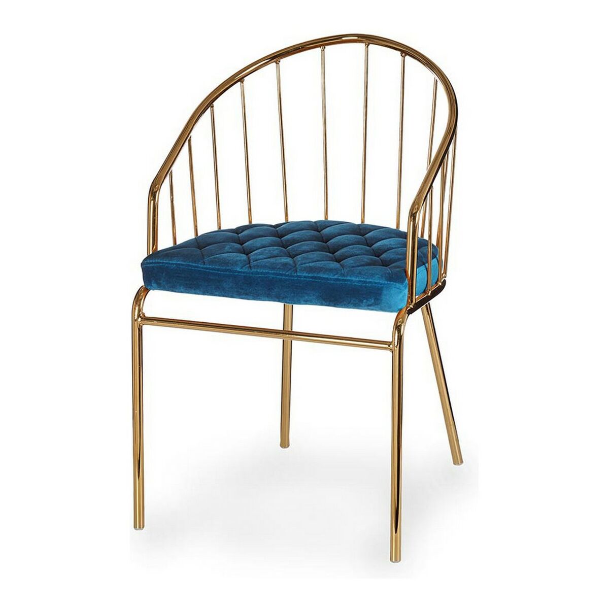 Chair Gift Decor Blue Golden Polyester Iron 51 x 81 x 52 cm Bars