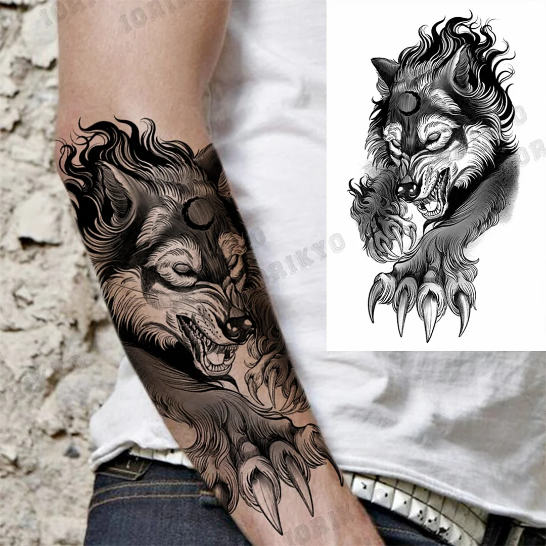 3D Skull Rose Flower Temporary Tattoos For Women Men Geometry Tiger Compass Mandala Fake Tattoo Washable Body Art Painting Tatoo