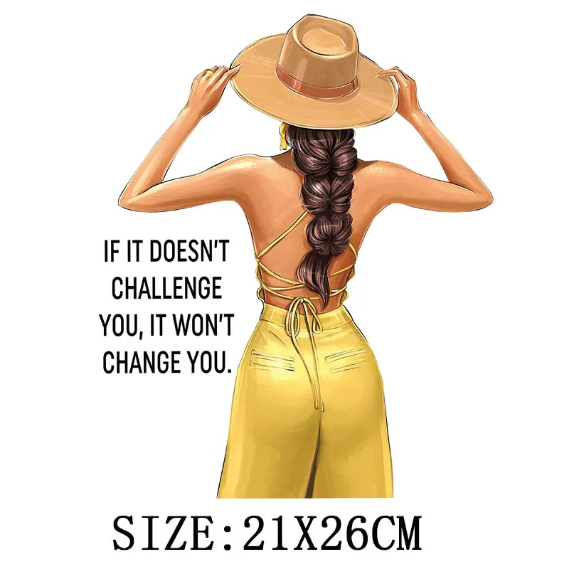 Pretty Girls Thermal Sticker On T-shirt DIY Washable Iron On Transfers For Clothing Fashion Design Appliqued On Clothes Patches