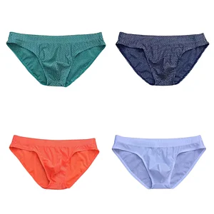 Simple Solid Color Ice Silk Jacquard Briefs