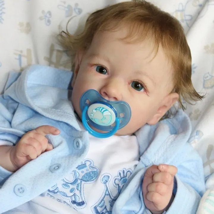 [Heartbeat💖 & Sound🔊]20" Truly Real Life Reborn Silicone Baby Doll Boy Johnson, Reborn Child Baby Dolls Roleplay Kids Gift 2023