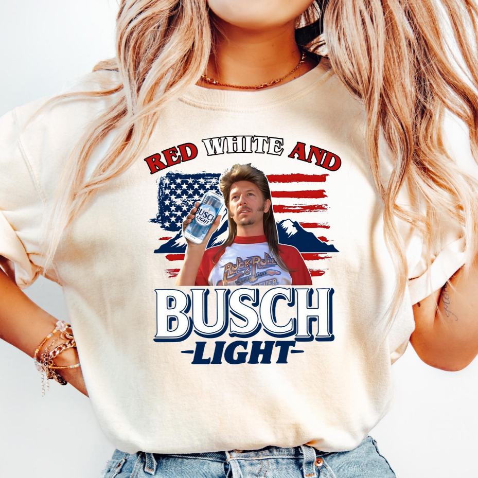 Loveyoufancy Busch Light Shirt, Red White and Busch Tee, Funny Beer Drinking Shirt