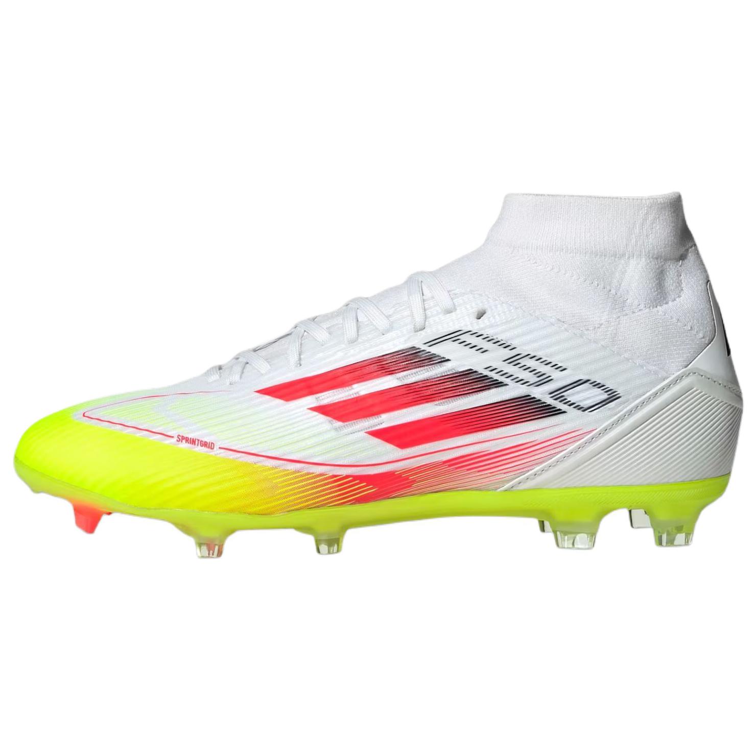 Adidas F50 League Mid Cut FG/MG Cloud White Lucid Red Solar Yellow Women's