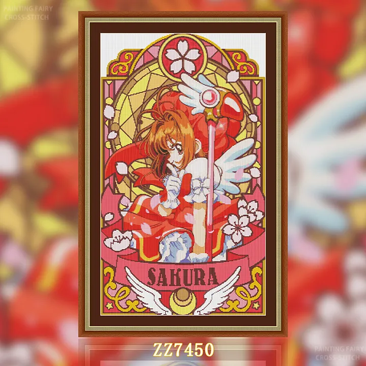 ZZ7446-ZZ7451-Tarot Sakura Series]_ 29.28_ Painting Fairy Cross