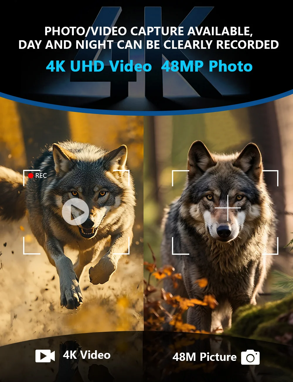 BEBANG 8X Night Vision Binoculars, 4K Infrared Night Vision Goggles with 3" IPS Screen, 984ft/300mm Night Vision and Day Range, 4000mAh Rechargeable Battery, 32GB